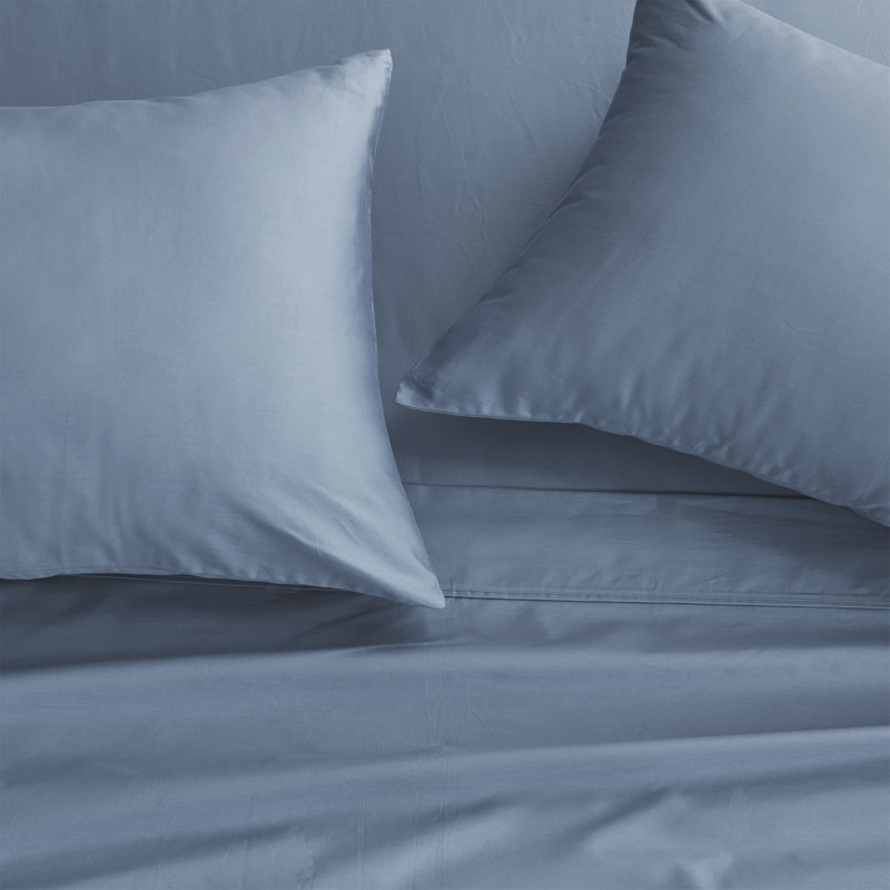 400 Thread Count 100% Cotton Sateen Sheet Set, Ocean Blue, California King Sheet Set + 3 Additional Pieces