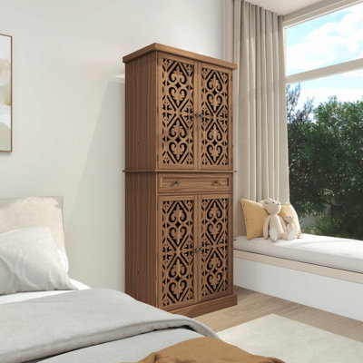 4 Door Cabinet with 1 Drawer, with 4 Adjustable Inner Shelves, Storage Cabinet by Canora Grey