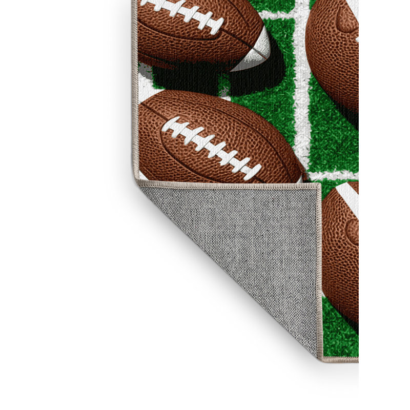  Washable American Football Sports Area Rug, Carré 3 pi