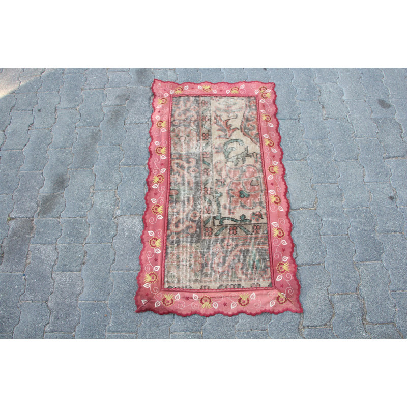 Tapis d'entrée et de porte antique turc Oushak
