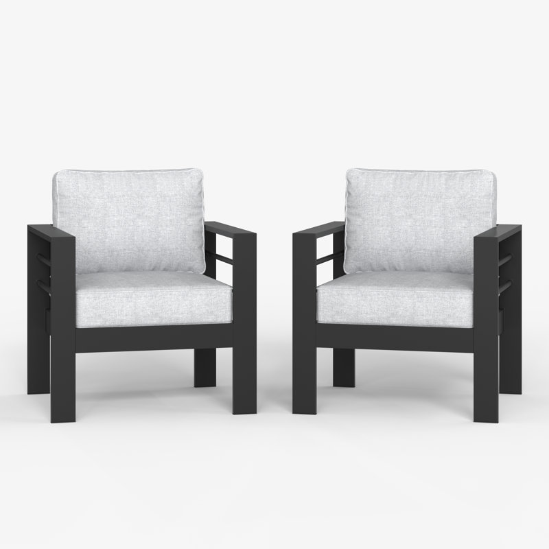 Chaise de terrasse avec coussins Alturas, Noir, noir, noir, noir