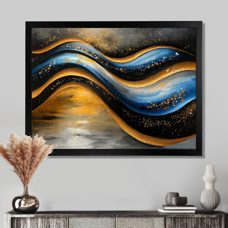 Robicheaux Golden Blue Wave, Reproduction encadrée d'une seule photo, H 30 po x l 40 po, Noir, noir, noir, noir