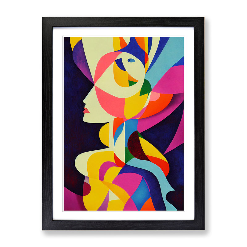 FRM-V0523-69X Angel - Single Picture Frame Print, 64cm H x 46cm W x 2cm D, Walnut Framed