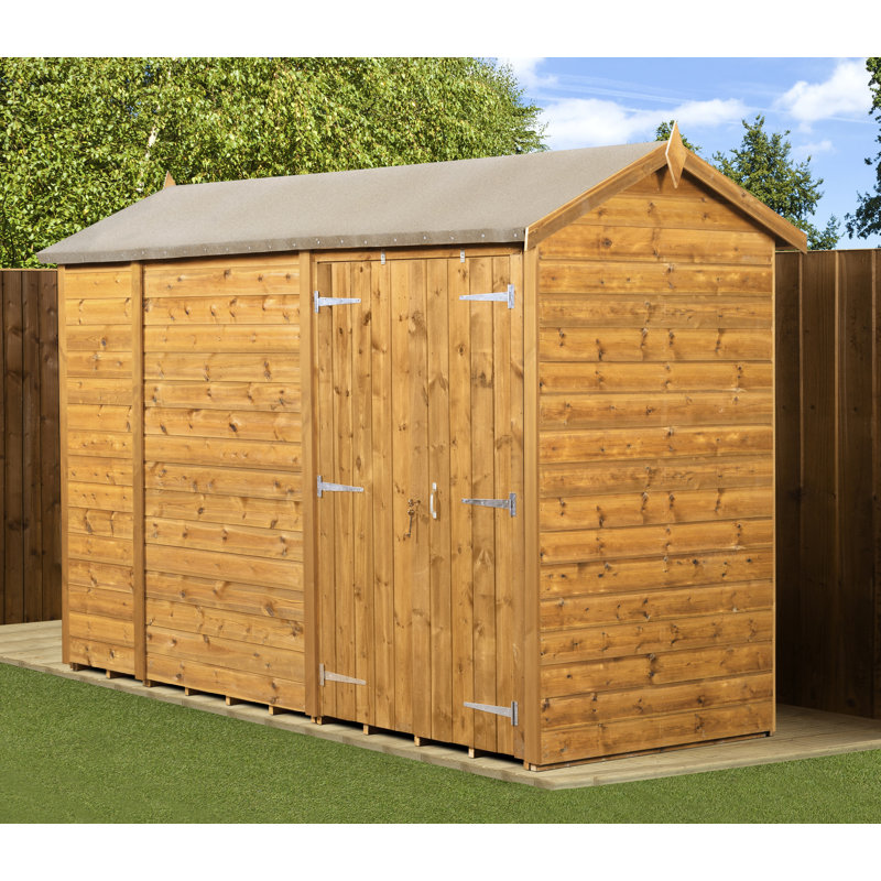Modular Apex Garden Shed  10X4 No Windows Double Door