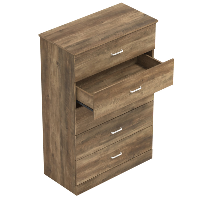 Allyannah 5 Drawer 47.2'' H Dresser, Knotty Oak