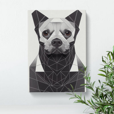 French Bulldog Dog Abstract - Wrapped Canvas