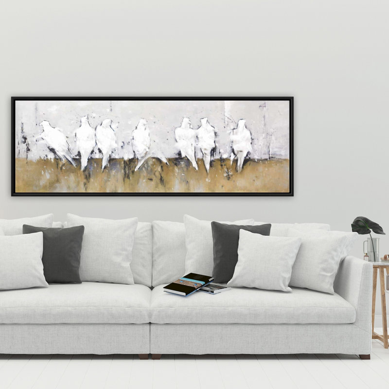 Art abstrait sur toile, "Oiseaux perchés" abstraits