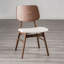 Chaise d'appoint Mid-Century moderne 2 pièces avec siège rembourré et pieds inclinés à dossier courbé