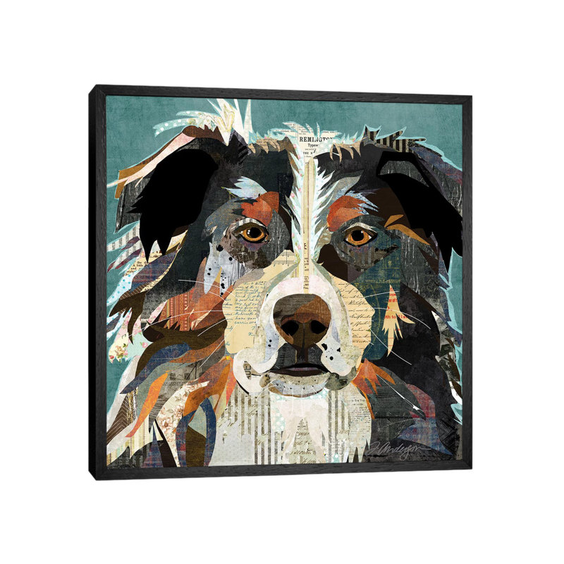 Bright Eyed Aussie by Traci Anderson - Painting on Canvas, 93.98cm H x 93.98cm W x 3.81cm D, Black Framed