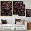 «Blossoming Rose» en rouge et gris IV - Art mural sur toile florale-87348082-87348085