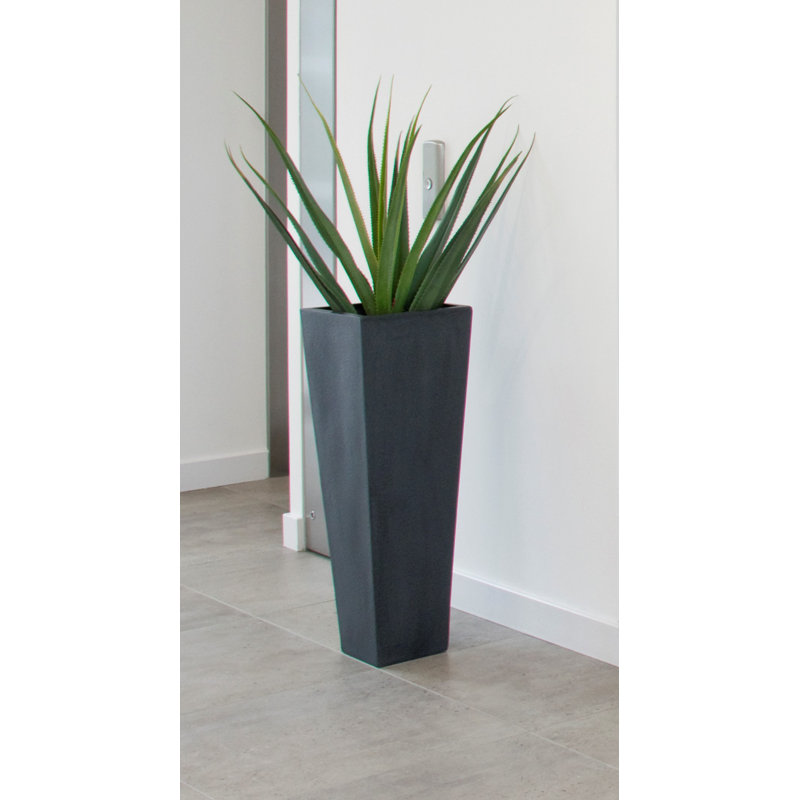Vrtanes Geo Fibreglass Cachepot, 80cm H x 28 cm W x 17 cm D, Faux Lead