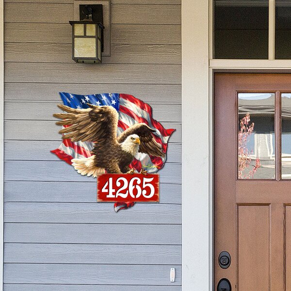 Outdoor Eagle Wall Plaque With Flag Wayfair