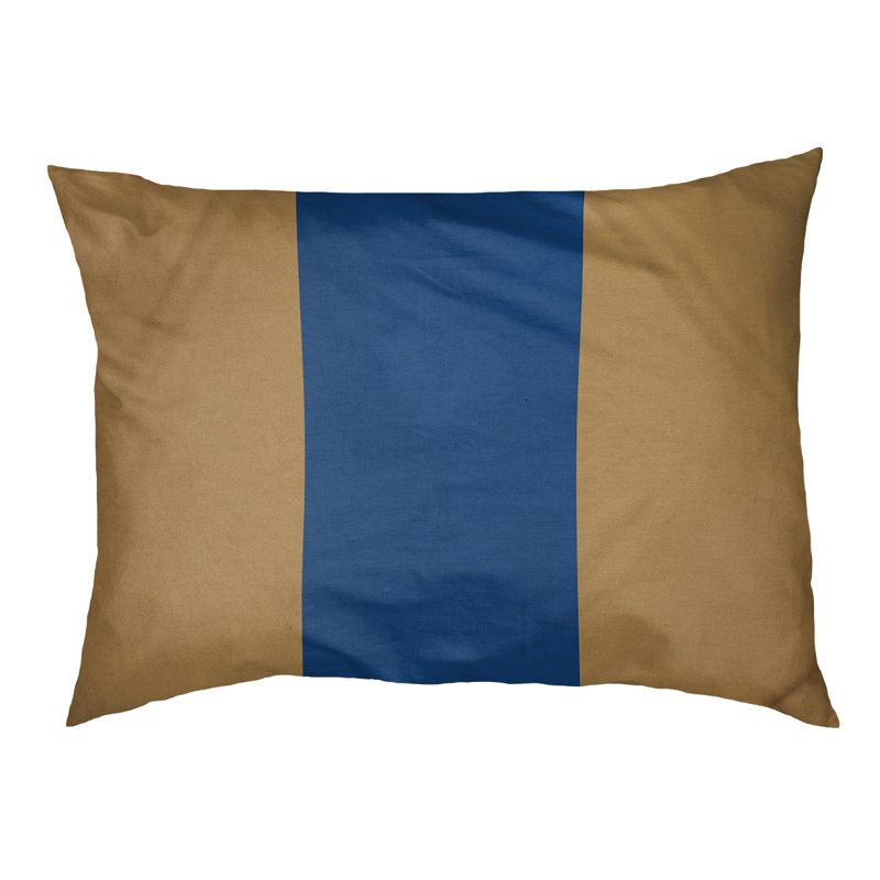 Coussin rectangulaire designer Kansas City, Grand (L 40 po x l 50 po), Doré / bleu royal / doré
