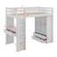 Lit mezzanine double avec grandes tablettes, bureau et lumière DEL-753689438