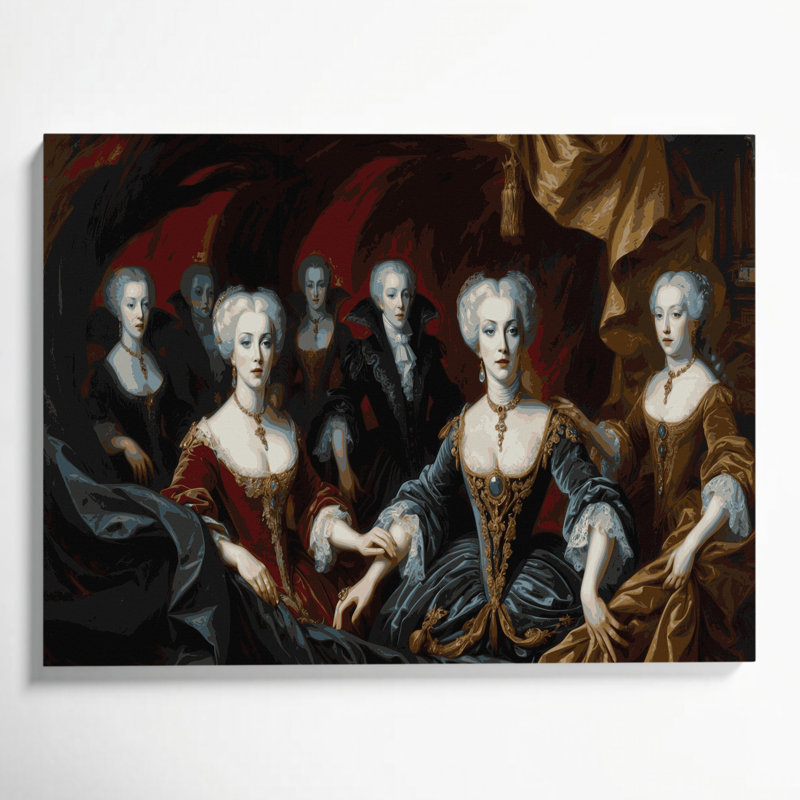 Vampires et crocs d'Halloween, art mural sur toile noire