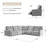 Majida 124"W Oversized Modular Wall-Hugging Power Reclining Sectional Sofa With One Reclining Seat-943482756-943482755