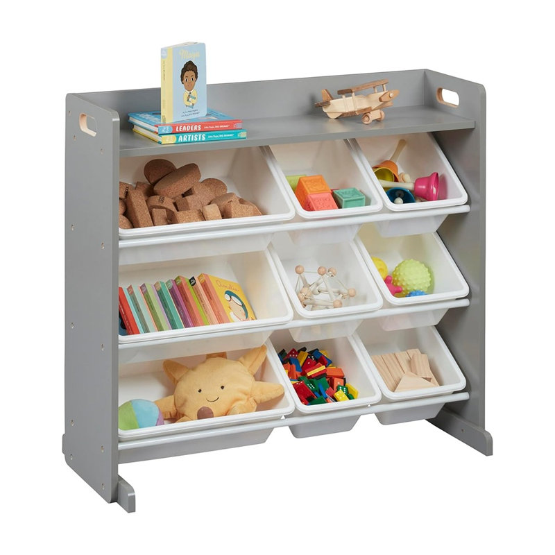 Rangement pour jouets - gris et blanc
