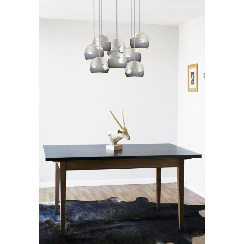 8 - Light Crystal Chandelier, 84" H x 24" W x 24" D, Gray/Silver, Black