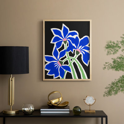 Pop Flowers IV, reproduction encadrée - bois massif