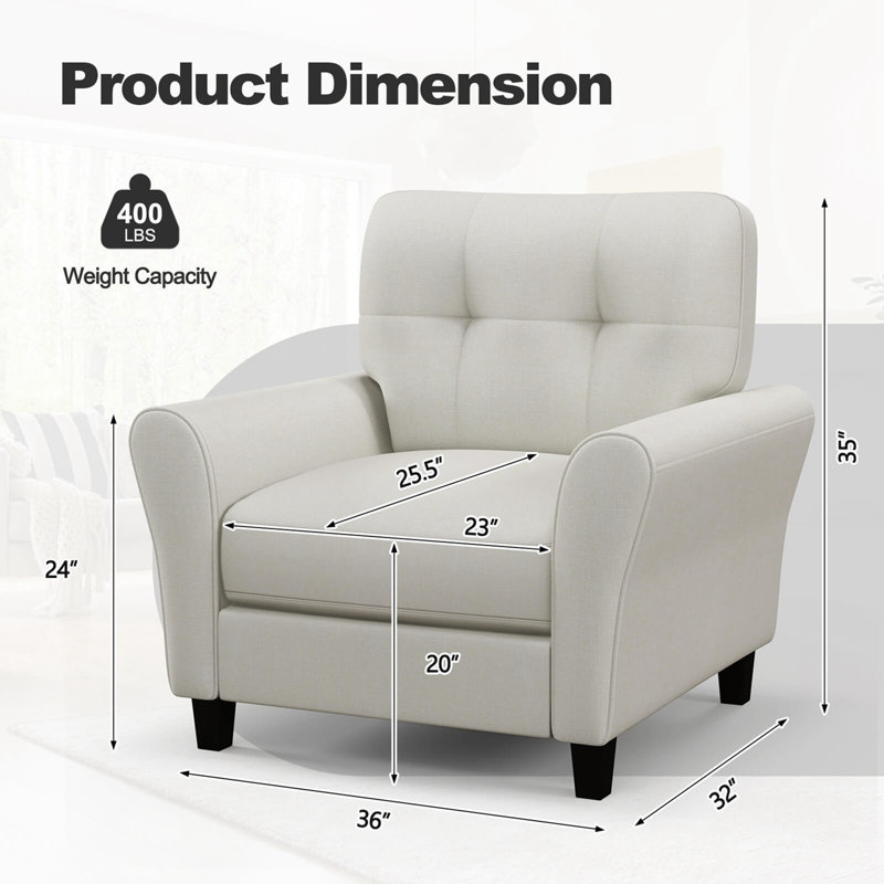  Fauteuil d'appoint de style Mid-Century rembourré 2 pièces avec pieds en bois d'hévéa 2 pièces