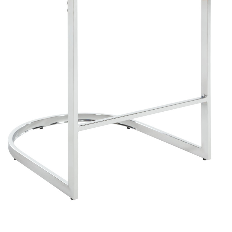 Chylee 26'' Boucle Upholstered Counter Stool, Gray, 1