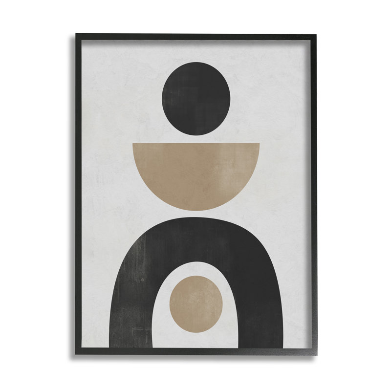 Ba-287, encadré en forme d'arche noire et beige sur bois par Ros Ruseva, impression, Giclée encadrée noir minuit