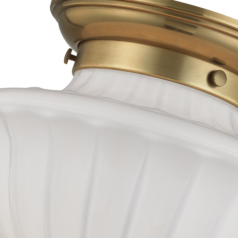 Dutchess 1 - Light Semi Flush Mount, 7.5" H x 9" W, Aged Brass