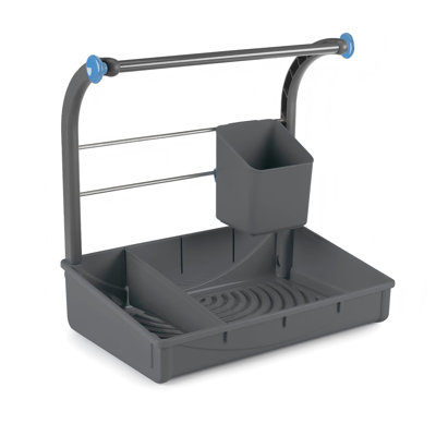 Under Sink Storage Caddy With Tray, Easy-To-Assemble Organizer For Kitchen, (Gray)