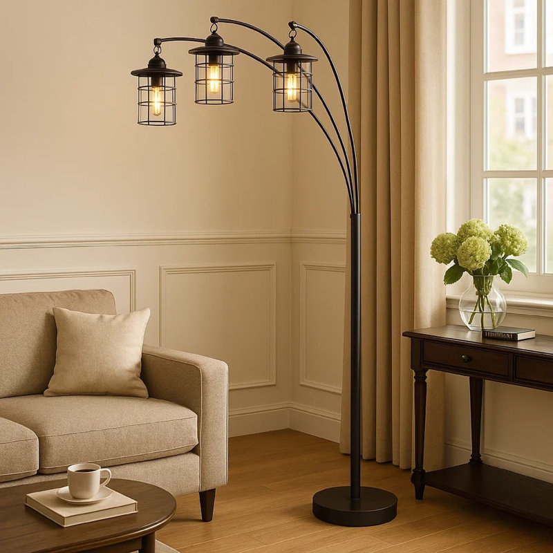 Aadon 89'' Black Tree Floor Lamp
