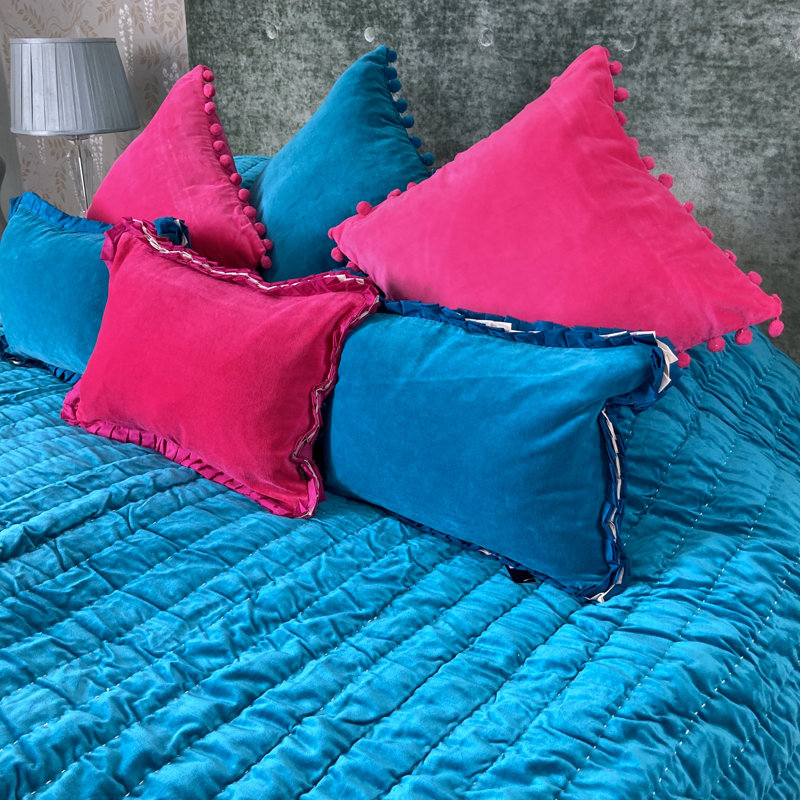 Higgston Rectangular Lumbar Cushion, Fuchsia Pink