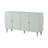 Elegant Four-Door Sideboard With Wavy Pattern Doors,Cylindrical Legs,And Sleek Metal Handles,Adjustable,Suitable For Study,Entryway And Living Room-1729911895