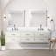 Meuble-lavabo double 80 po X P 22 po , Comptoir en quartz blanc, ensemble de robinets et Miroirs-118024531