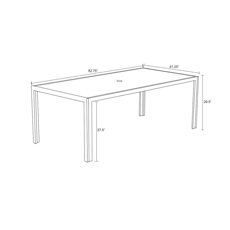 Staple Outdoor Dining Table, White, Concrete
