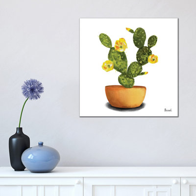 Cactus Flowers III by Bannarot - Wrapped Canvas Print