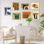 Multicolore coloré Mid-Century Groke Paint Stroke, abstrait géométrique, encadré sur papier, 7 pièces-99535722-92573591