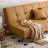74.02"Coffee Brown Microfiber Grid Stitch Armless Foldable Sofa Bed Couch