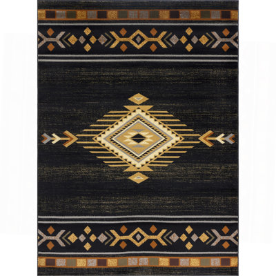Black Southwest Area Rug