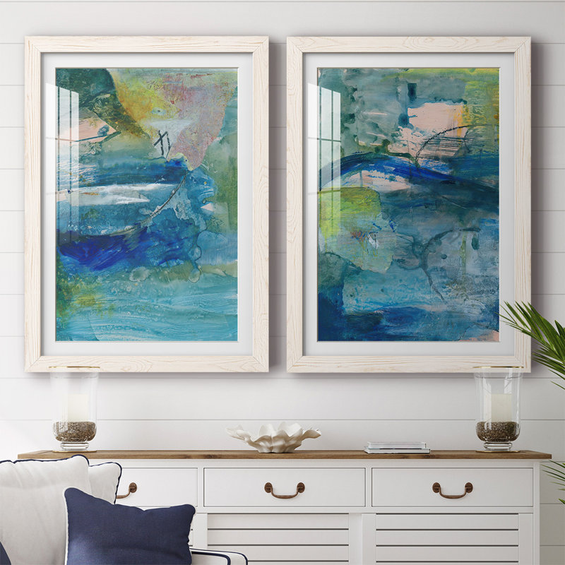 «Spring Winds VII», reproduction encadrée de qualité supérieure, prête à être accrochée, H 27,5 po x l 75 po x P 1,5 po