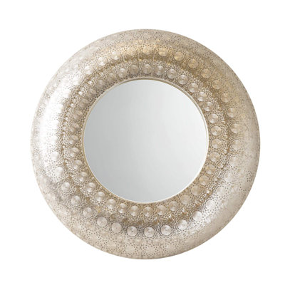 Campagna Round Magnifying Metal Framed Wall Mounted Accent Mirror