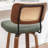 Cane Back Swivel Bar Stool with Faux Leather Seat-896474058-896474049
