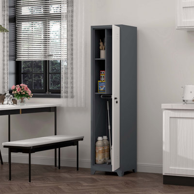 Armoire de rangement à balai en métal