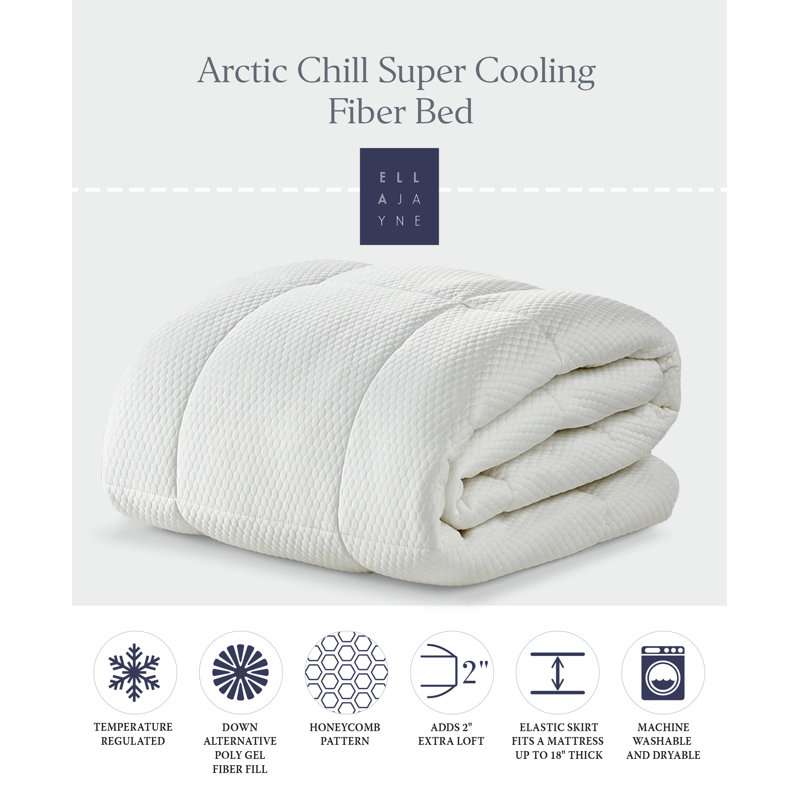 Queen White Gel Down Alternative Mattress Topper