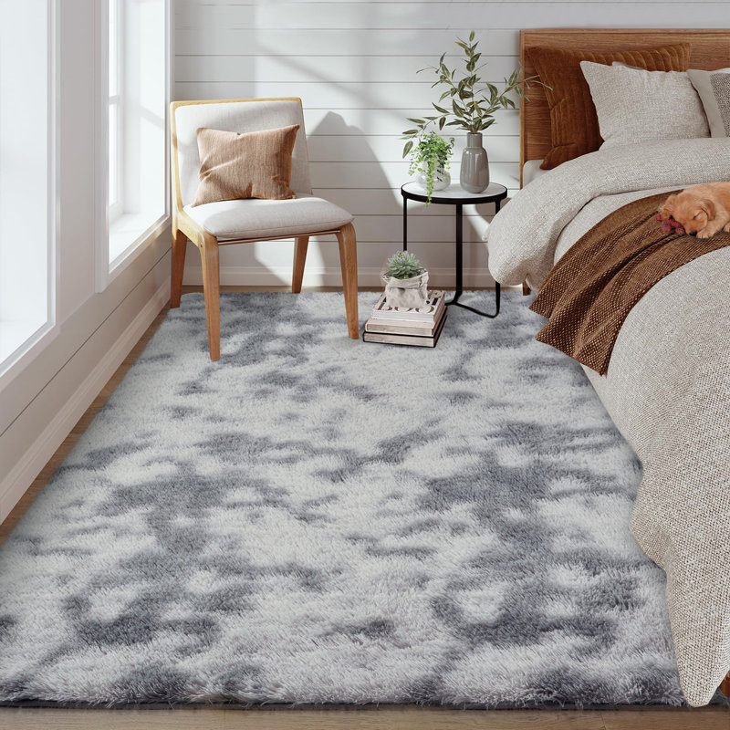 Shag Area Rugs Tie-Dyed Plush Fuzzy Rugs for Living Room, Ultra Soft Fluffy Furry Rugs for Bedroom, Indoor Carpet Nursery Rugs for Kids Room Home Decor