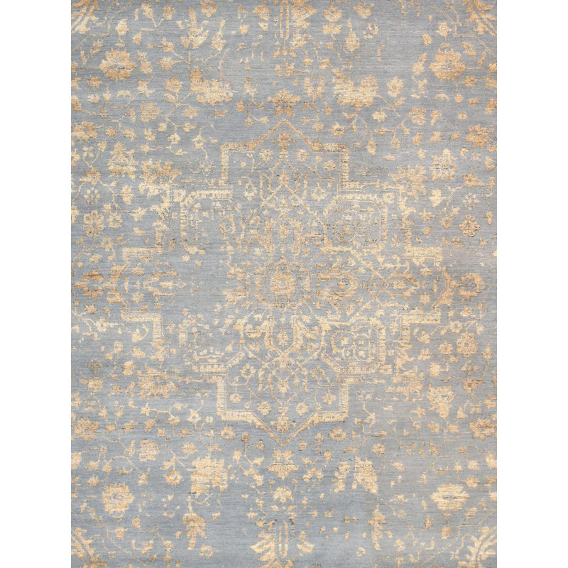 Canvello Transitional Hand Knotted Bsilk & Wool Area Rug - 8'11" X 11'9"