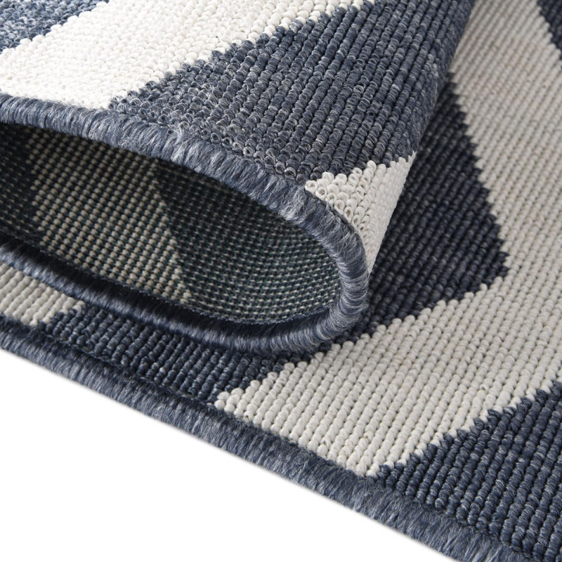 Outdoor Ayton Area Rug Navy Color, Rectangle 7'10" x 10'
