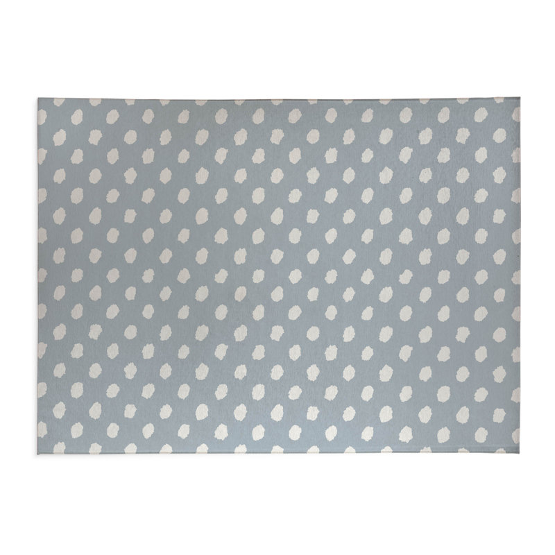 Grunge Dot Pink Indoor Doormat, L 36 po x L 60 po, Bleu ardoise
