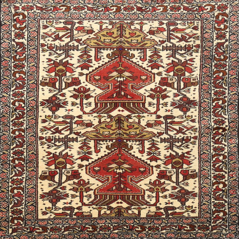 Tapis beige Southwestern, Carré 6 pi