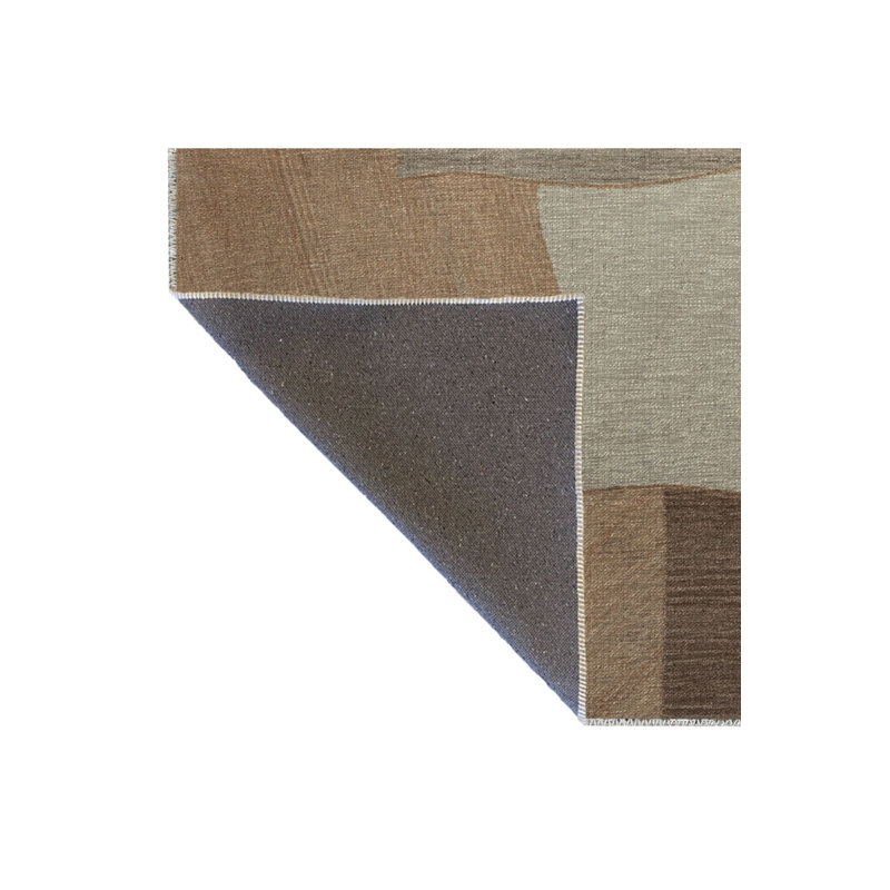 Tapis décoratif lavable à la machine à motif géométrique beige à motif géométrique carré
