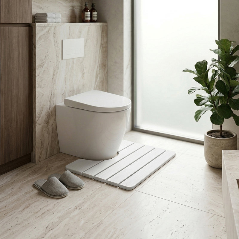 Tapis de salle de bain Diatomite, Blanc