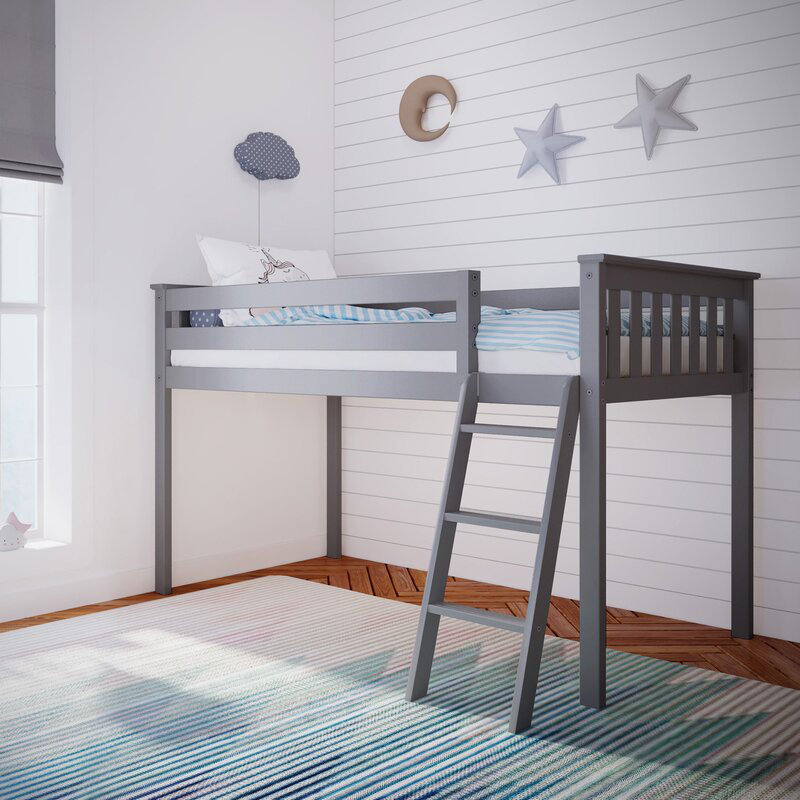 Jaquelinee Kids Twin Loft Bed, Gray
